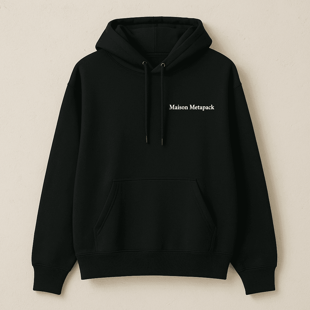 black hoodie displayed