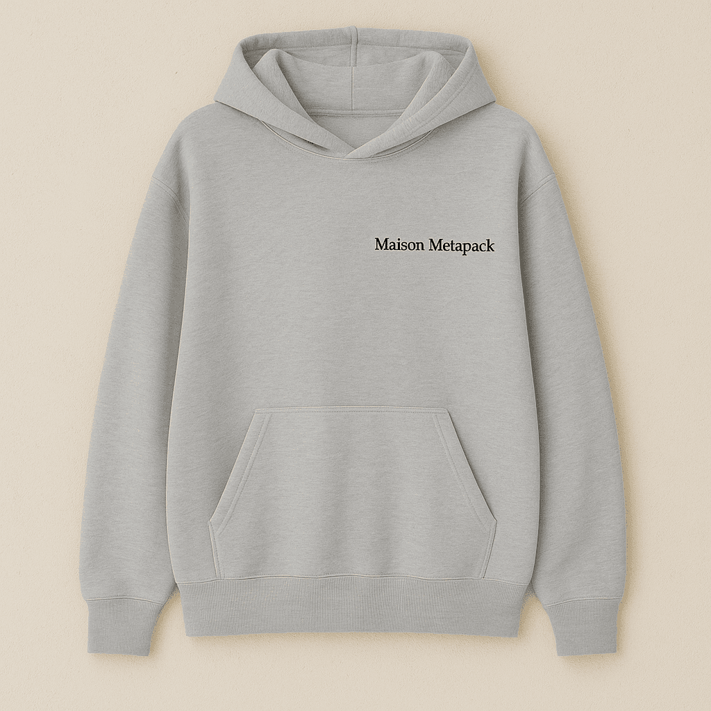 grey hoodie displayed